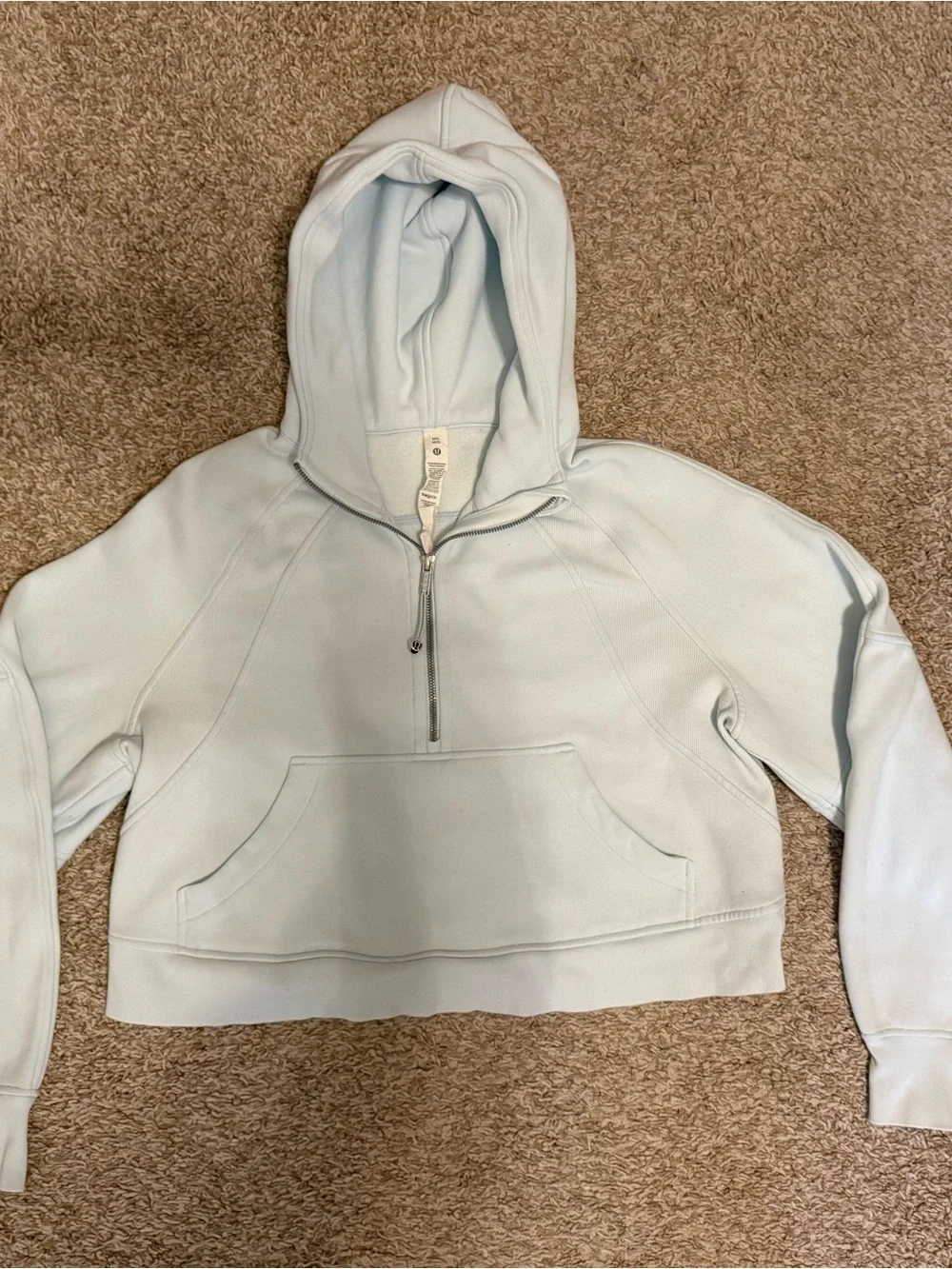 Lululemon Scuba Oversized Half Zip Hoodie Light Blue M/L